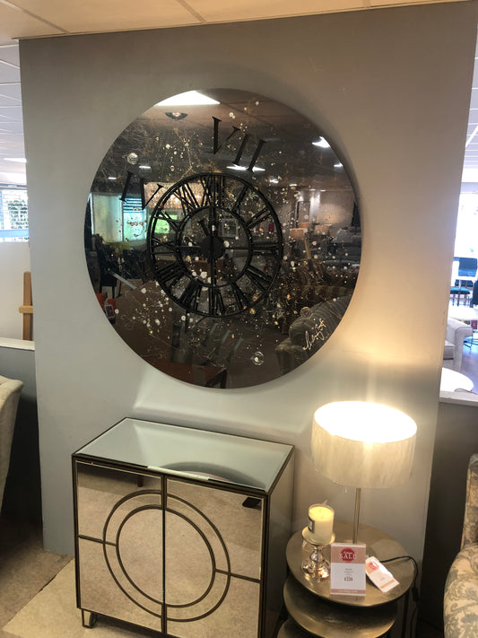 Clock - Black Chrome Round